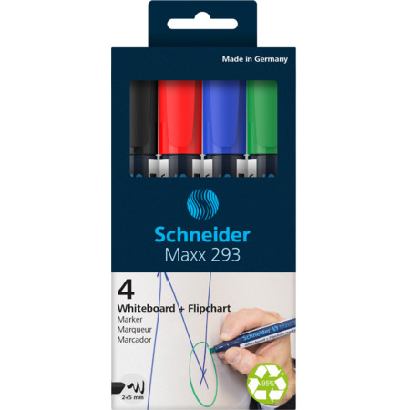 Maxx 293 wallet Multipack Line width 2+5 mm Whiteboard & Flipchart markers by Schneider