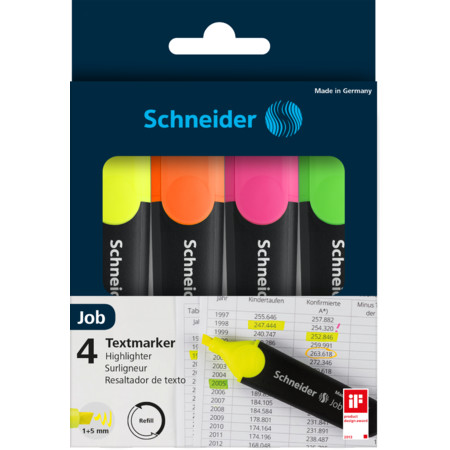 Job wallet Multipack Line width 1+5 mm Highlighters by Schneider