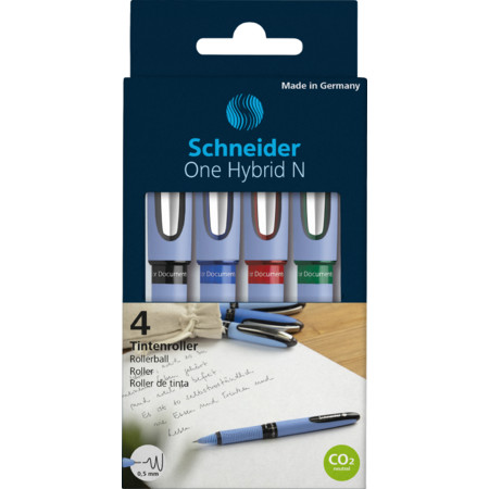 One Hybrid N 0.5 wallet Multipack Line width 0.5 mm Rollerballs by Schneider