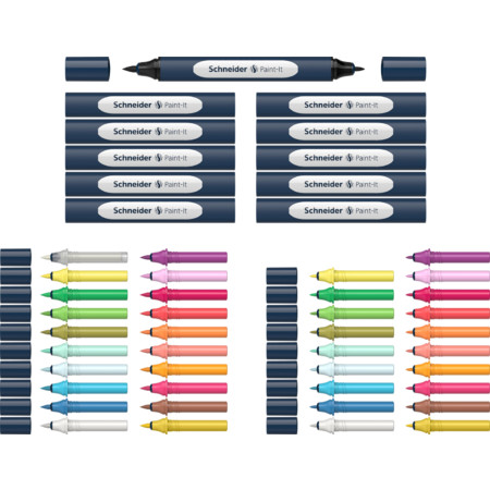 Paint-It 040 Twin marker Set 1 (52 pcs.) Fineliners and fibrepens by Schneider