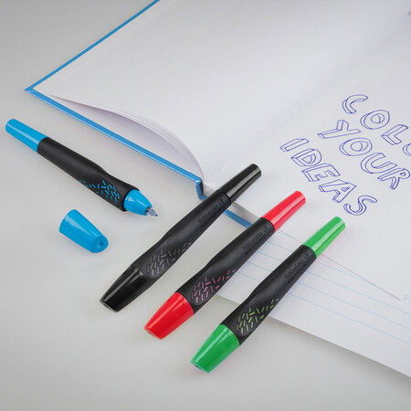Breeze black-black Line width M Cartridge rollerballs by Schneider