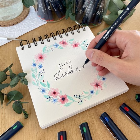 Pictus blue Line width 0.05 mm Fineliner & Brush pens by Schneider