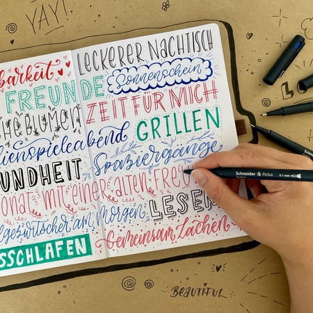 Pictus blue Line width 0.05 mm Fineliner & Brush pens by Schneider
