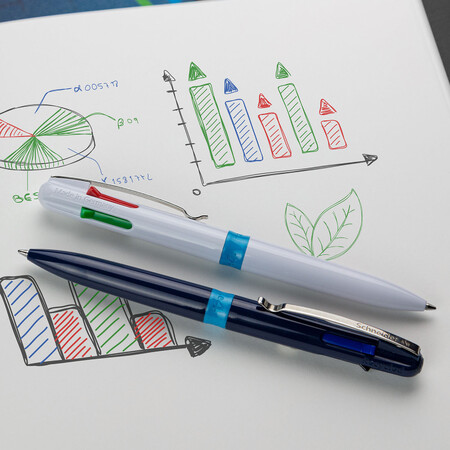 Take 4 white Line width M Ballpoint pens by Schneider